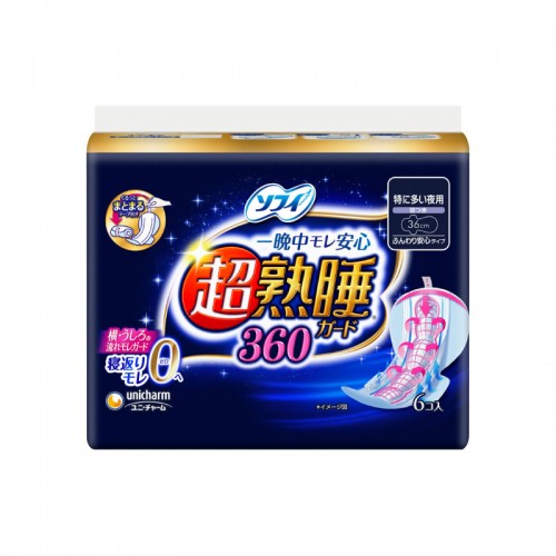 Unicharm SOFY超熟睡衛生巾夜用 36cm x6枚  168-1268